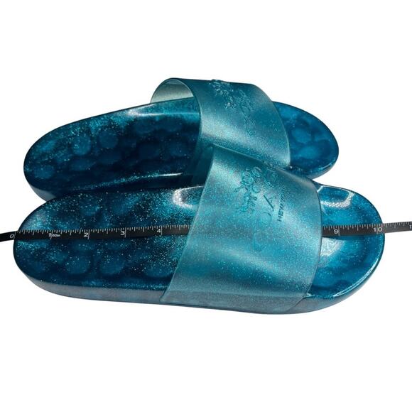 Coach Size 8 Women's Shoes Slide Sandal ULYSSA Teal SIG C Rubber NEW $98 - Picture 5 of 8